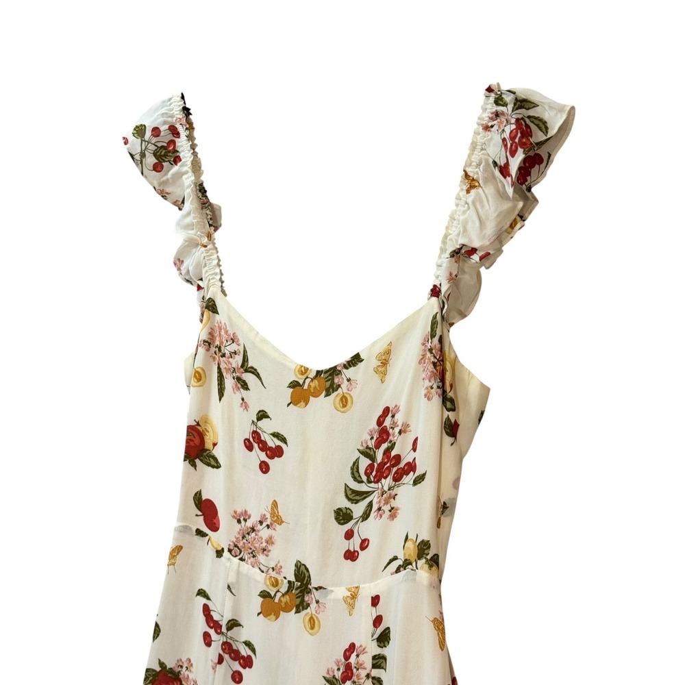 Reformation Bondi Midi Sundress 6 Floral Fruity Georgette Romantic Wedding Guest - Picture 5 of 11
